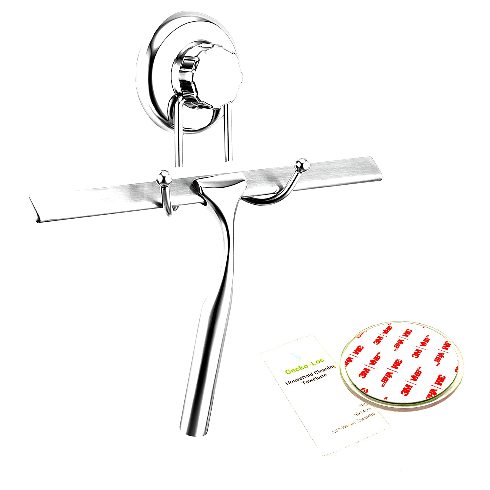 Stainless Steel Shower Squeegee for Shower Doors with Hooks